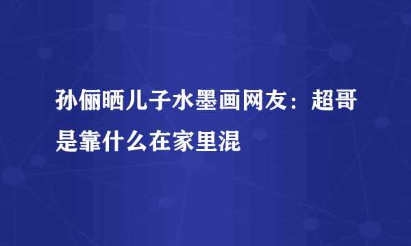 孙俪晒儿子水墨画网友：超哥是靠什么在家里混