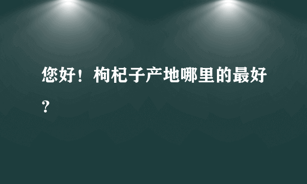 您好！枸杞子产地哪里的最好？