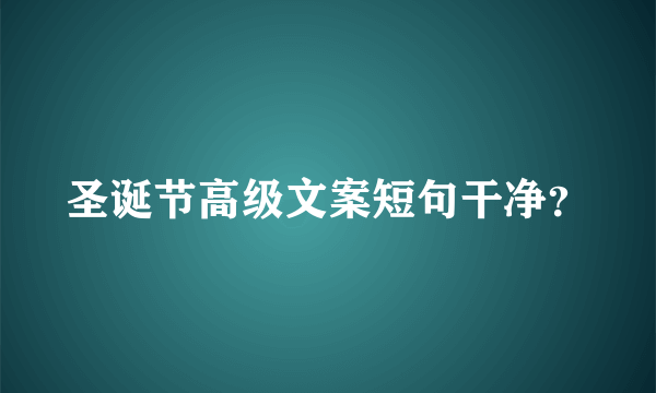 圣诞节高级文案短句干净？