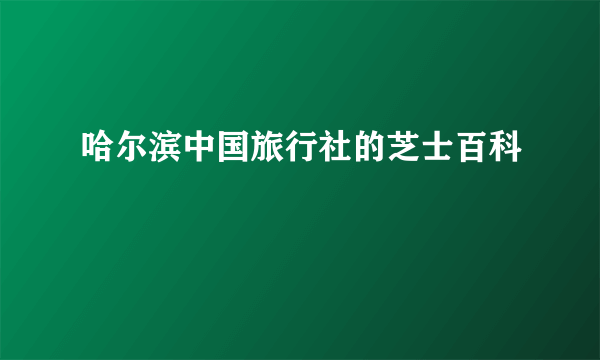 哈尔滨中国旅行社的芝士百科