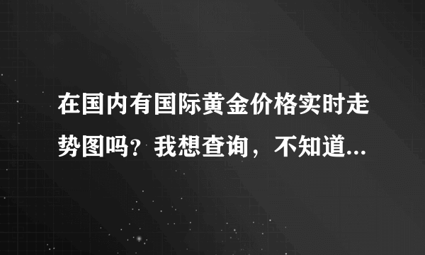 在国内有国际黄金价格实时走势图吗？我想查询，不知道去哪个平台上可以啊？