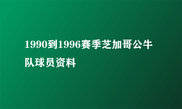 1990到1996赛季芝加哥公牛队球员资料