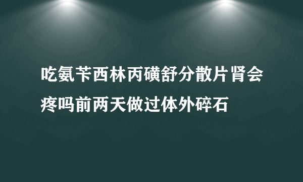 吃氨苄西林丙磺舒分散片肾会疼吗前两天做过体外碎石