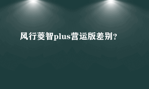 风行菱智plus营运版差别？