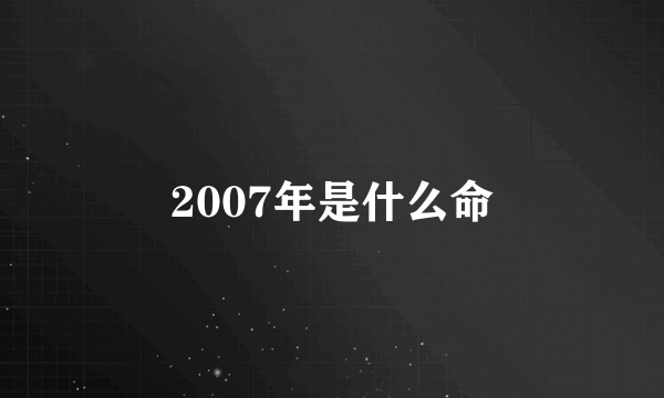 2007年是什么命