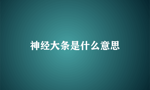 神经大条是什么意思