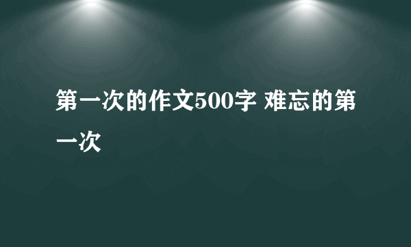 第一次的作文500字 难忘的第一次