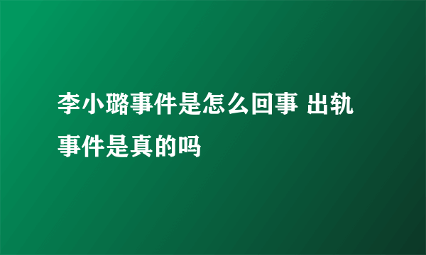 李小璐事件是怎么回事 出轨事件是真的吗