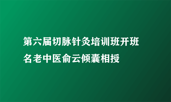 第六届切脉针灸培训班开班 名老中医俞云倾囊相授