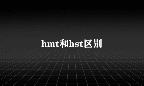 hmt和hst区别