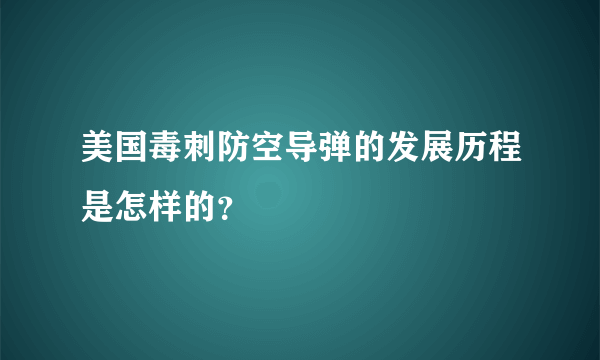 美国毒刺防空导弹的发展历程是怎样的？