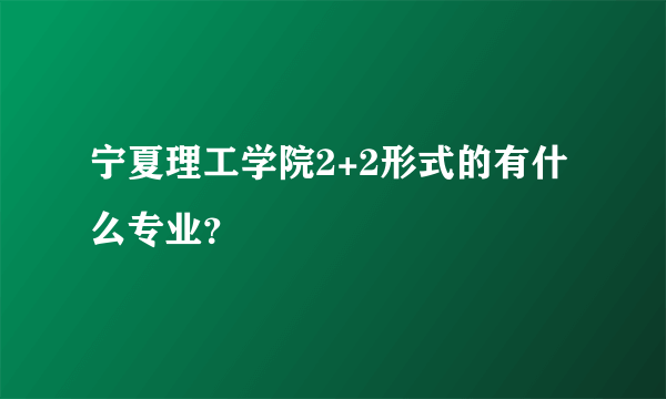 宁夏理工学院2+2形式的有什么专业？