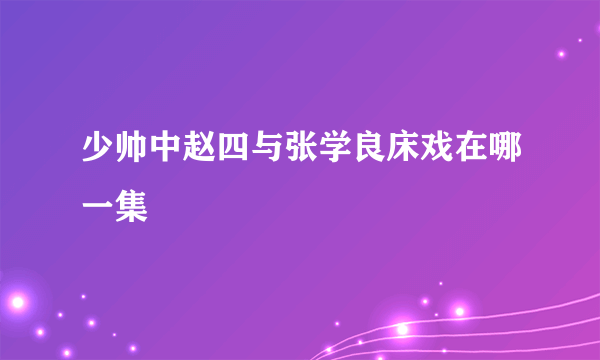 少帅中赵四与张学良床戏在哪一集