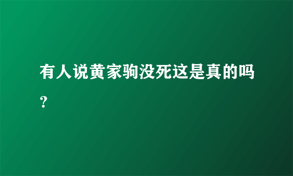 有人说黄家驹没死这是真的吗？