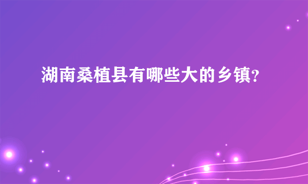 湖南桑植县有哪些大的乡镇？