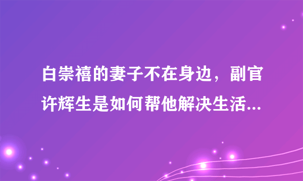 白崇禧的妻子不在身边，副官许辉生是如何帮他解决生活困难的？