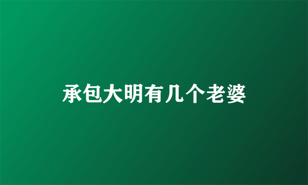 承包大明有几个老婆