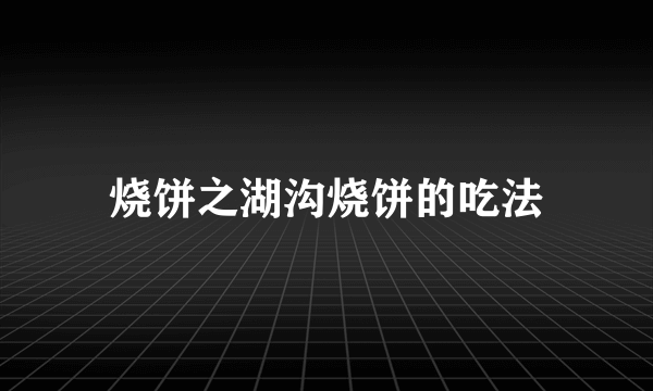 烧饼之湖沟烧饼的吃法