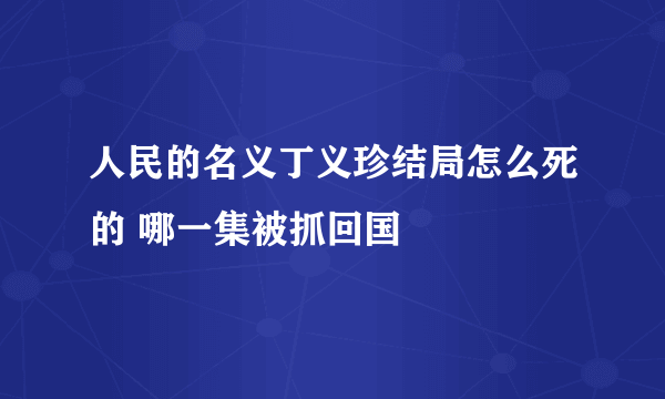 人民的名义丁义珍结局怎么死的 哪一集被抓回国