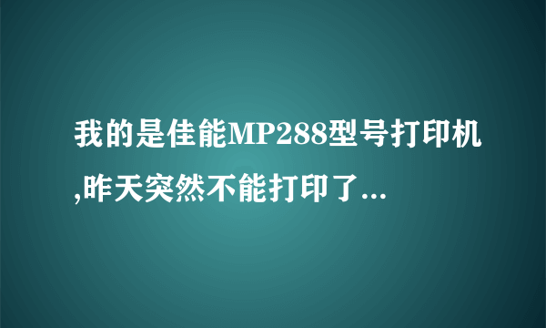 我的是佳能MP288型号打印机,昨天突然不能打印了 总是出来P04 或者P02的代码 谁告诉我怎么处理 具体点步骤