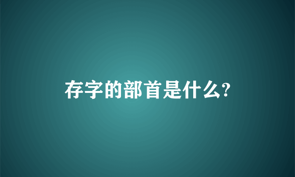 存字的部首是什么?