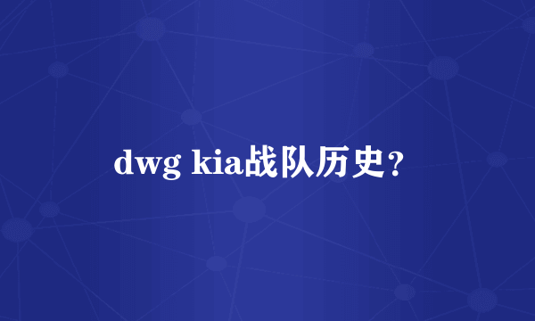 dwg kia战队历史？