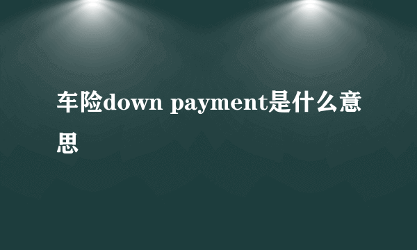 车险down payment是什么意思