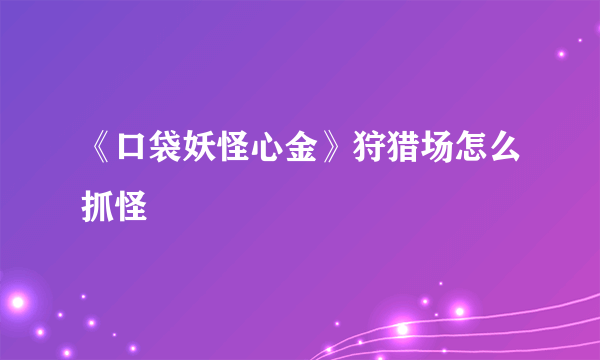 《口袋妖怪心金》狩猎场怎么抓怪