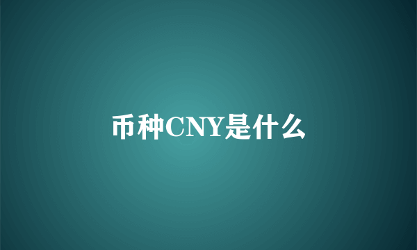 币种CNY是什么