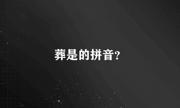 葬是的拼音？