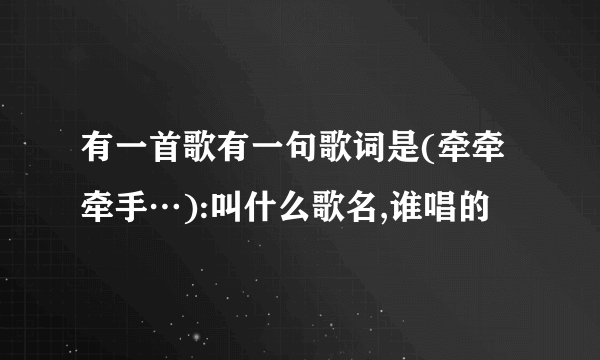 有一首歌有一句歌词是(牵牵牵手…):叫什么歌名,谁唱的