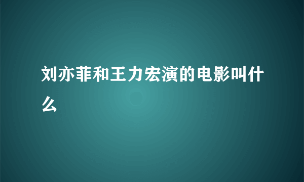 刘亦菲和王力宏演的电影叫什么