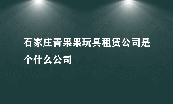 石家庄青果果玩具租赁公司是个什么公司