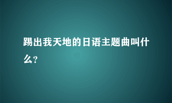 踢出我天地的日语主题曲叫什么？