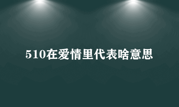 510在爱情里代表啥意思