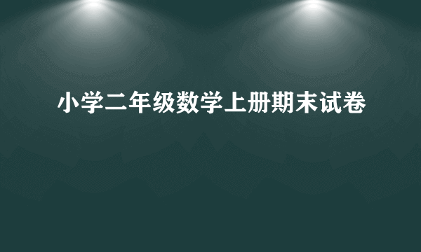 小学二年级数学上册期末试卷