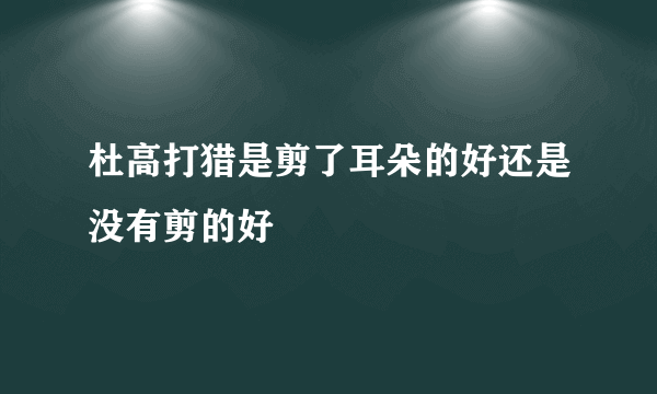 杜高打猎是剪了耳朵的好还是没有剪的好