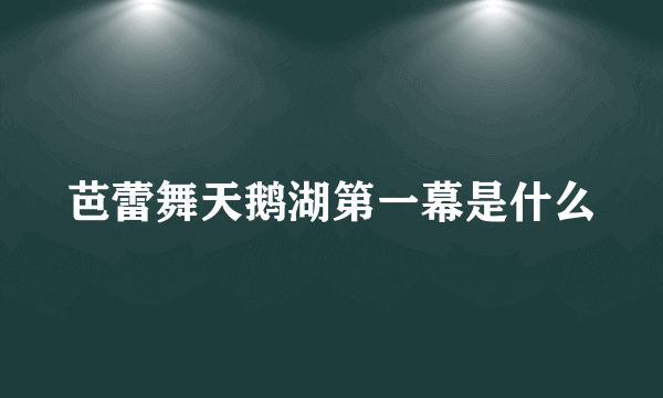 芭蕾舞天鹅湖第一幕是什么