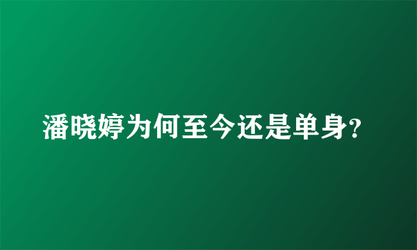 潘晓婷为何至今还是单身？