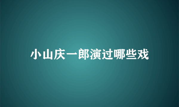 小山庆一郎演过哪些戏