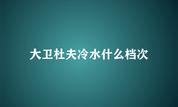 大卫杜夫冷水什么档次