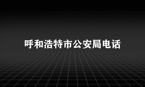 呼和浩特市公安局电话