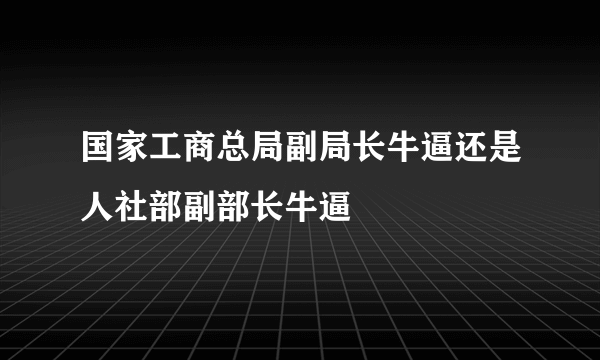 国家工商总局副局长牛逼还是人社部副部长牛逼