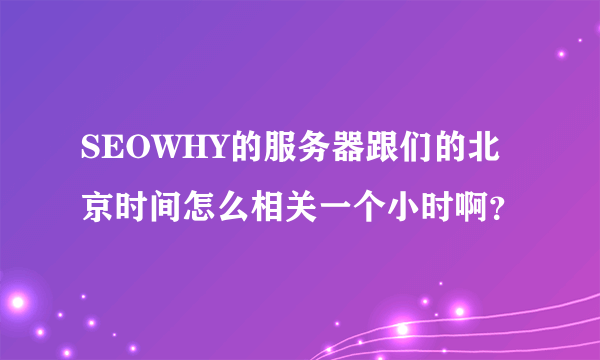 SEOWHY的服务器跟们的北京时间怎么相关一个小时啊？