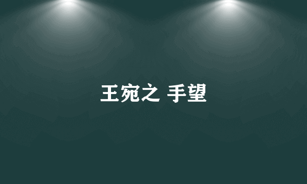 王宛之 手望