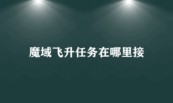 魔域飞升任务在哪里接