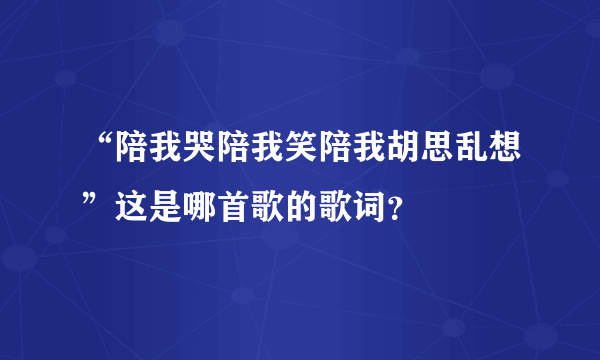 “陪我哭陪我笑陪我胡思乱想”这是哪首歌的歌词？