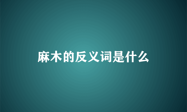 麻木的反义词是什么