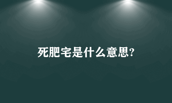 死肥宅是什么意思?