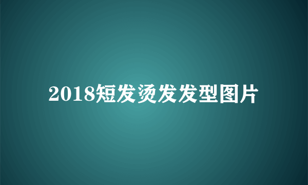 2018短发烫发发型图片